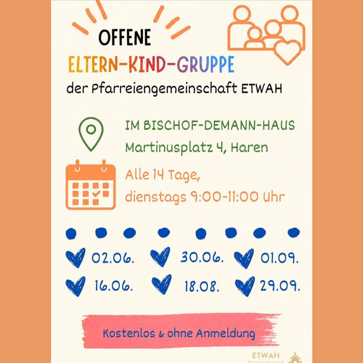 Di., 02.06.2026, 9-11 Uhr Offene Eltern Kind Gruppe im BDH