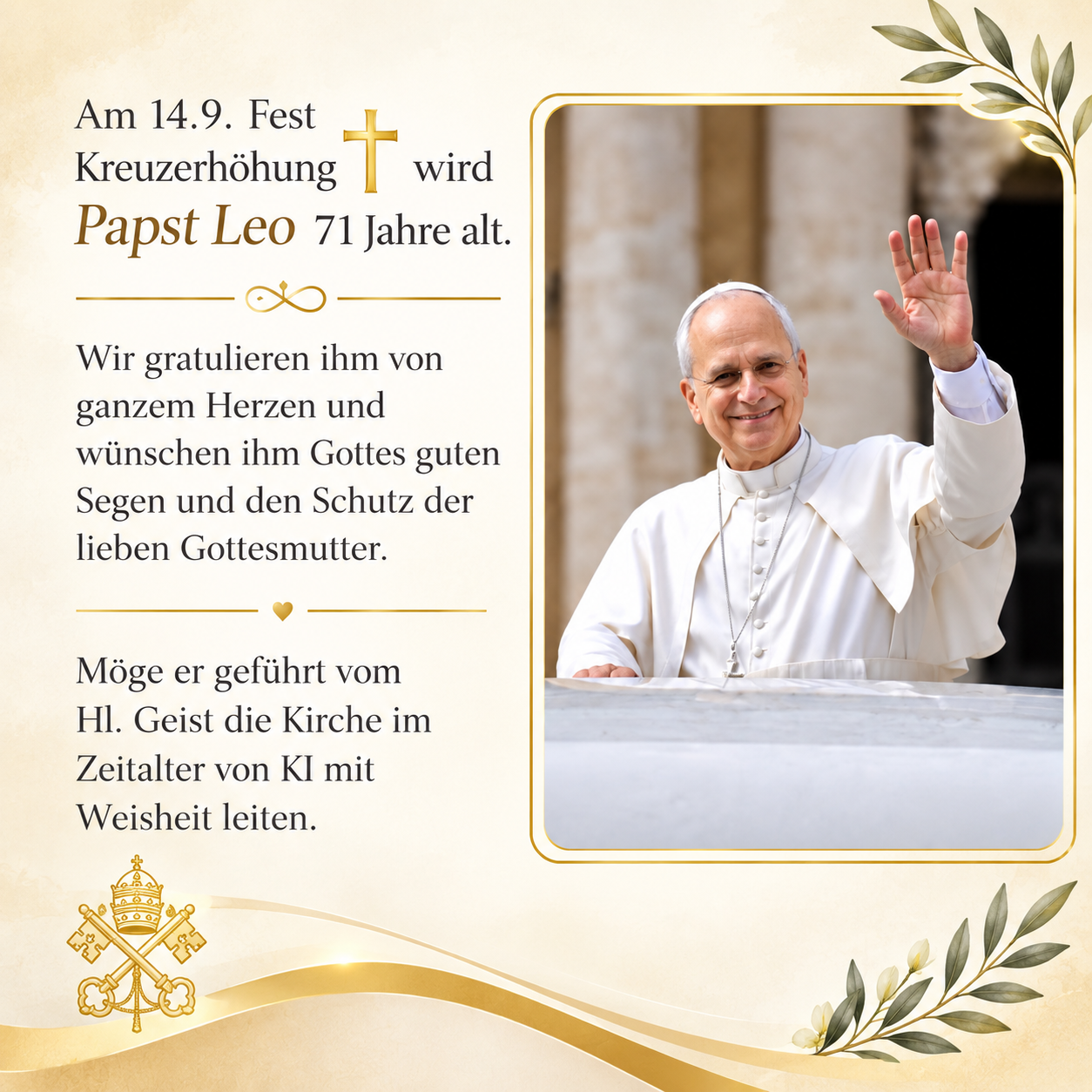 Wir gratulieren Papst Leo sehr herzlich zum Geburtstag!
