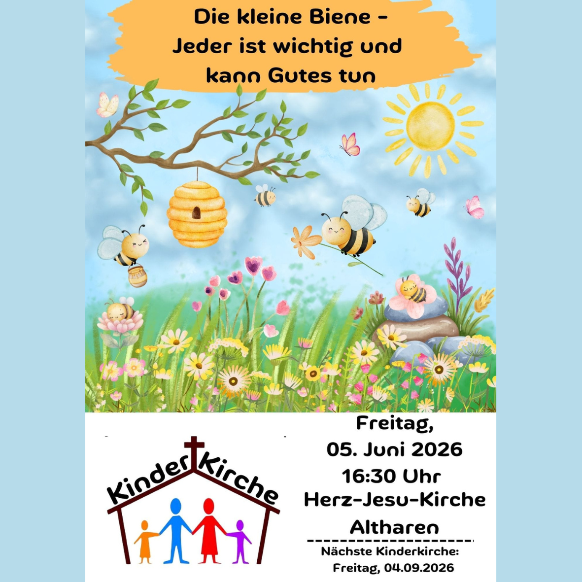Fr., 05.06.2026, 16:30 Uhr Kinderkirche in Herz Jesu Altharen
