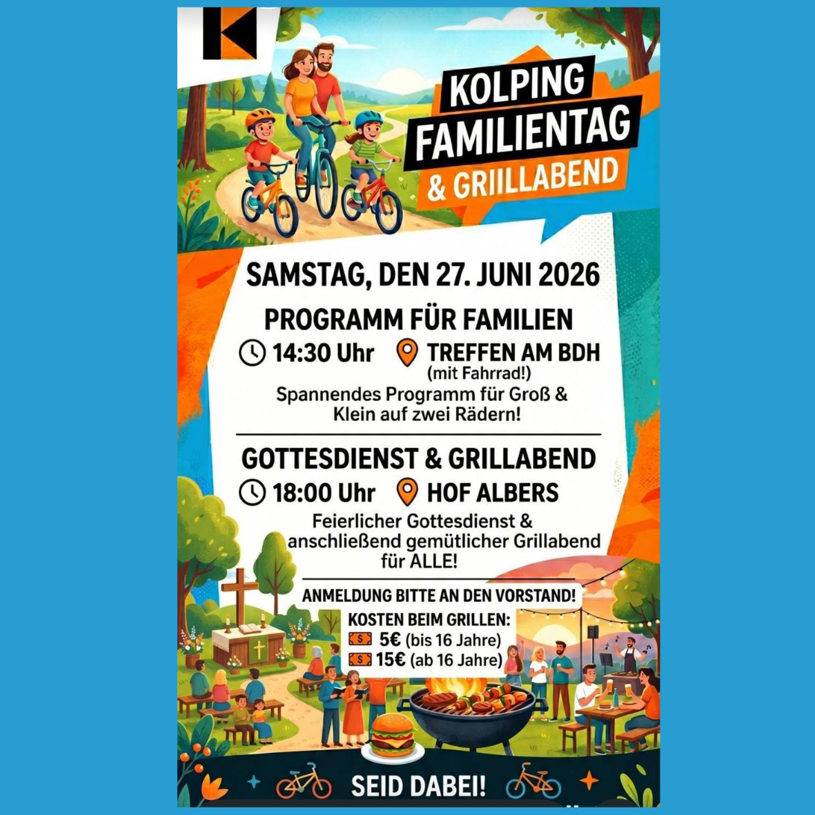 Sa., 27.06.2026, ab 14:30 Uhr BDH - Kolping Familientag Haren